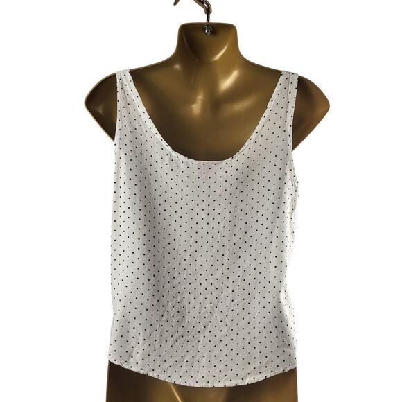 Irene Kasmer X-Small Vintage 70's Tank White with Black Polka Dots USA Made - Picture 8 of 9